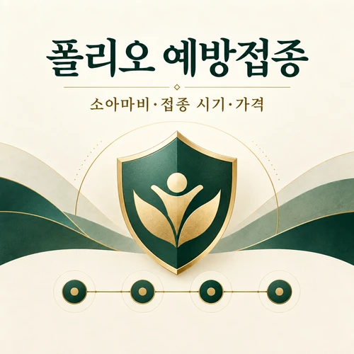 폴리오 예방접종 대상·차수·일정을 정리한 AI 생성 안내 표지