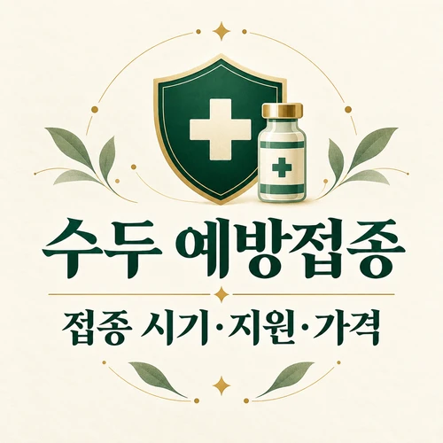 수두 예방접종 대상·시기·가격을 정리한 AI 생성 안내 표지